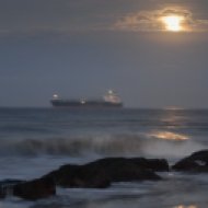 Tanker in the moonlight off Tybee